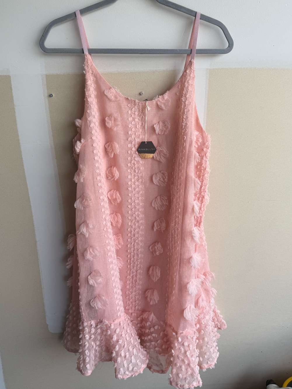 Sleeveless Pink Tassel Mini Dress by Pinkblush